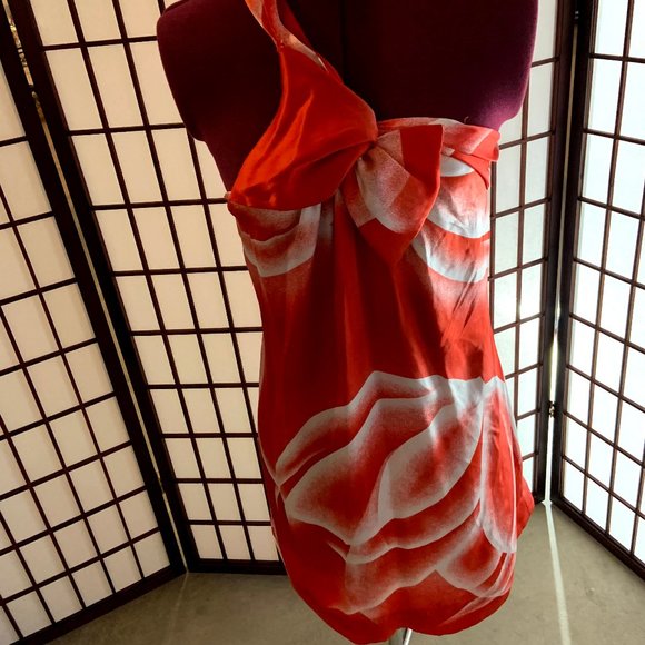 Floral One Shoulder Dress with Bow - Picture 1 of 5